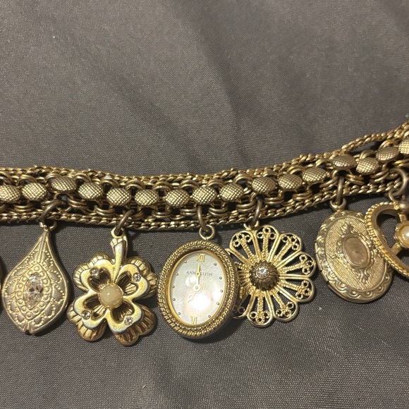 Anne Klein Gold-Tone Charm Bracelet with AK Logo - Picture 3 of 5